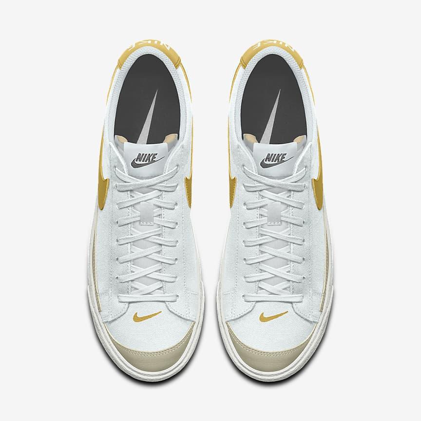 Giày Nike Blazer Low '77 By You Nam Trắng Vàng